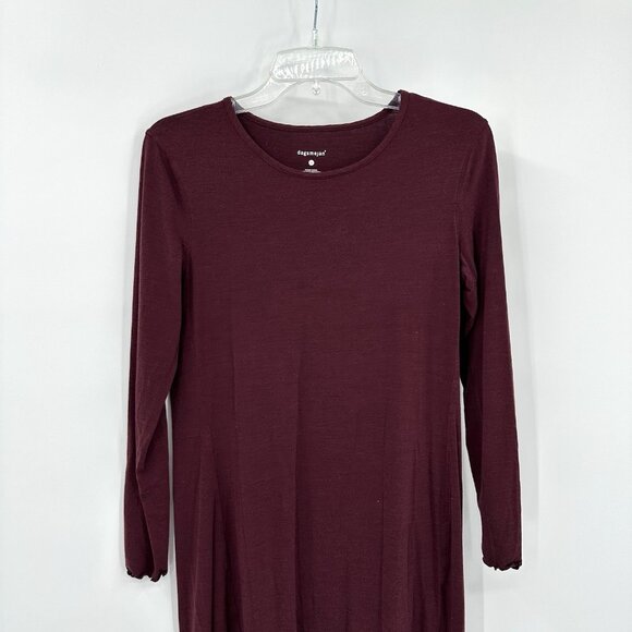 nattwarm nightdress merino wool sleep shirt nightgown velvet berry S - Picture 3 of 6